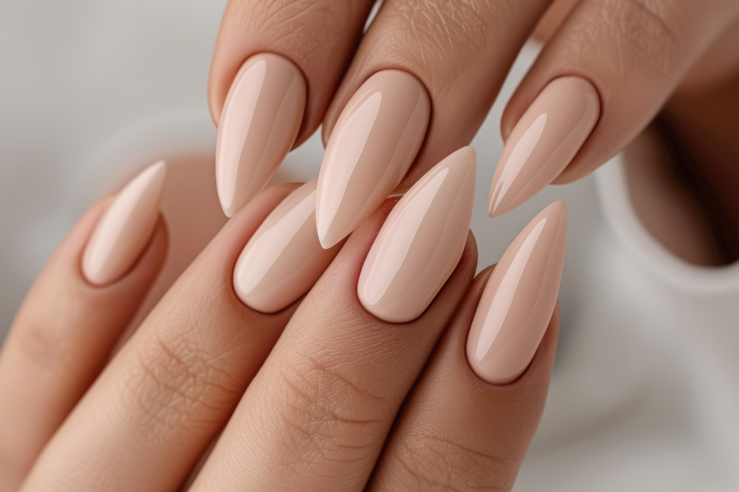 Peach beige nail colour - paddie hair and more