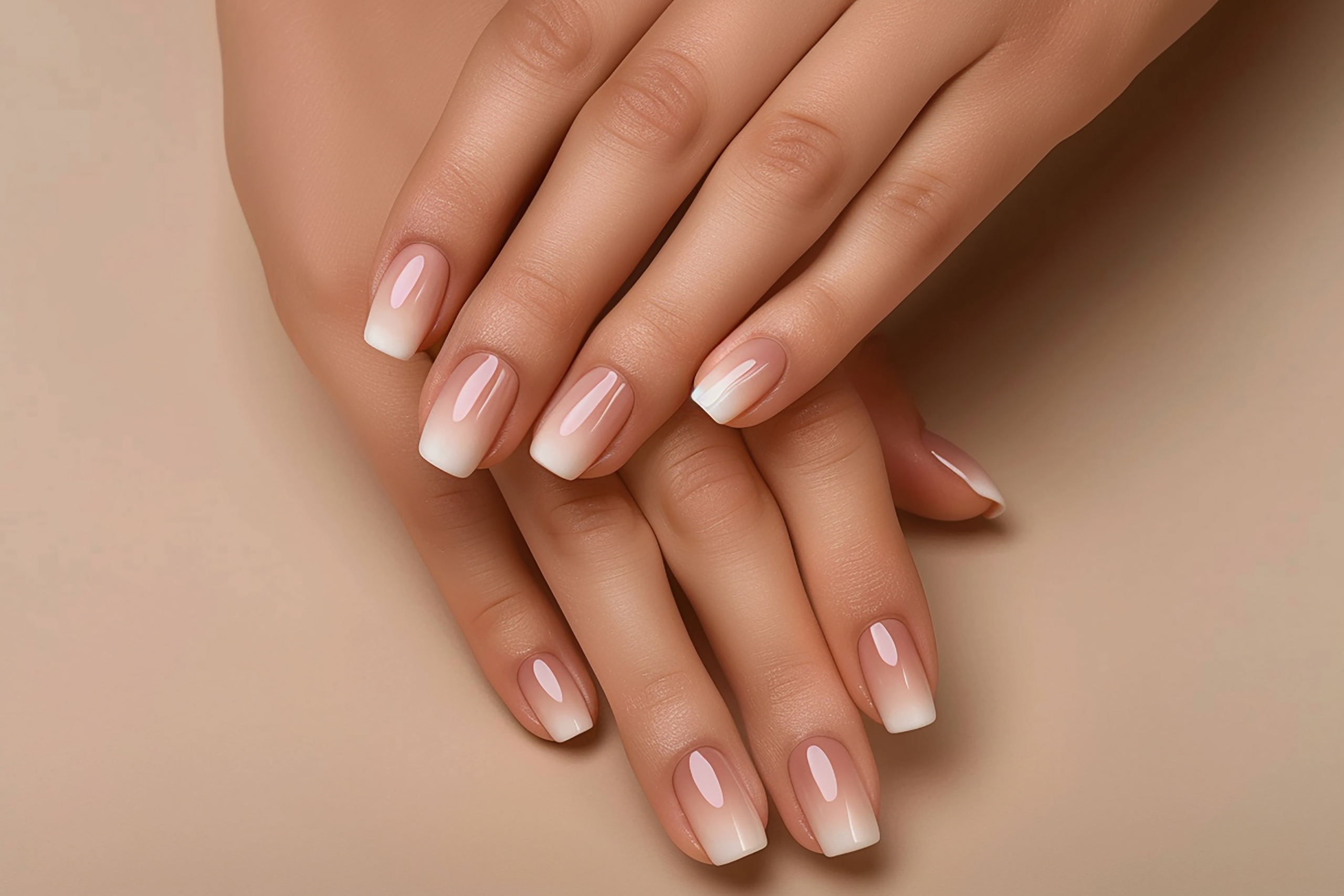 Pink beige nail colour - paddie hair and more