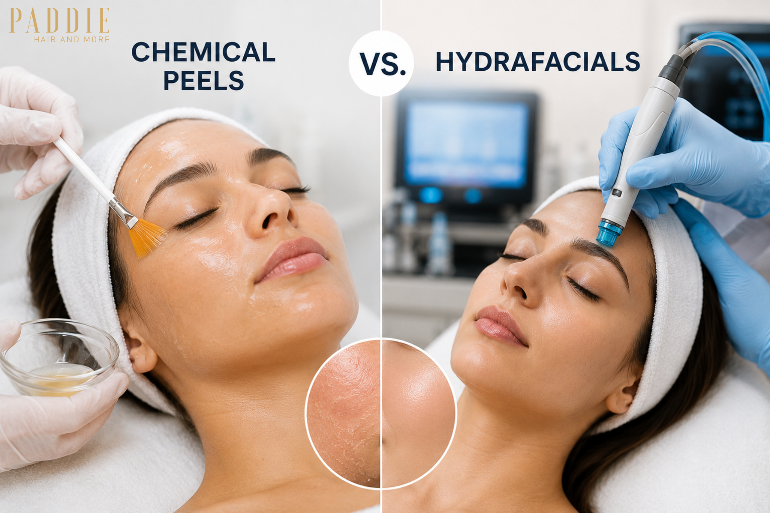 Chemical Peels vs. HydraFacials - Paddie Hair and More